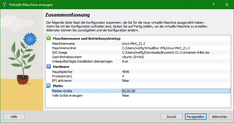 Bild: Zusammenfassung der Parameter.