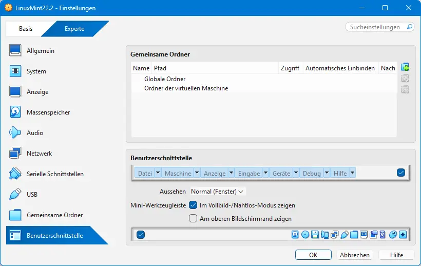 Bild: Vollständiges Abbild aller Menükommandos.